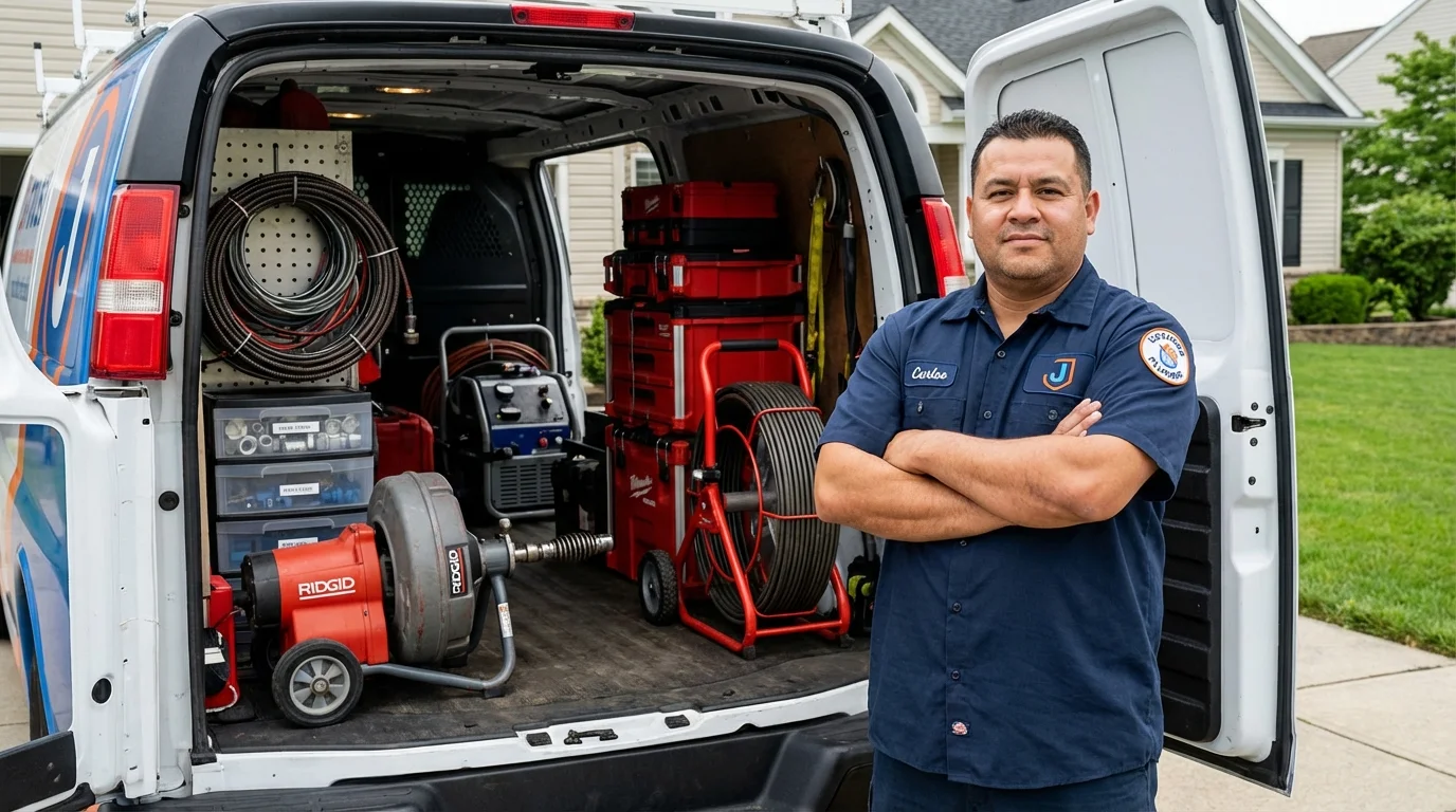 Professional drain cleaning equipment and Johns Plumbing LLC plumber in Lebanon