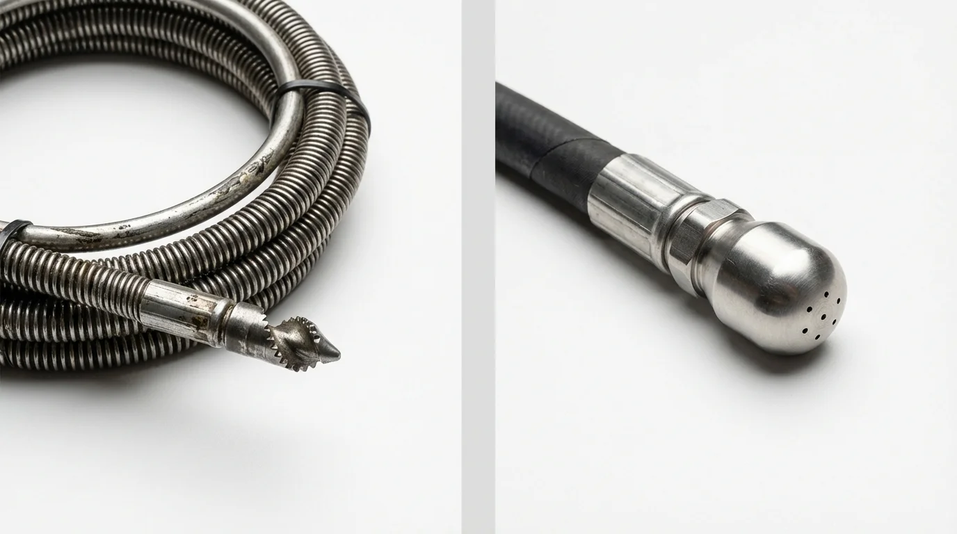 Drain snake cable and hydro jetting nozzle used for drain cleaning in Lebanon, MO