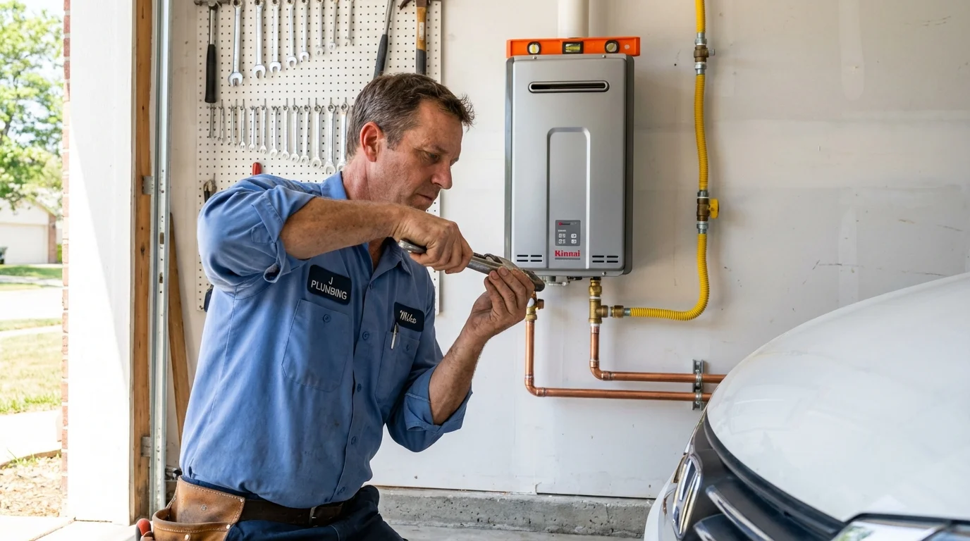 Tankless water heater installation by a Johns Plumbing LLC plumber in Lebanon